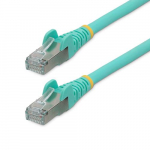 StarTech.com 50cm CAT6a Ethernet kabel - Aqua - Madal tulek, Zero Halogen (LSZH) - 10GbE 500MHz 100W PoE++ Snagless RJ-45 w/Strain Reliefs S/FTP vrguhenduskaabel
