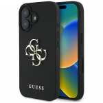 GUESS Etui Grained Big 4G Logo Small Classic Logo do iPhone 16 czarny