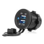 Amio Veeleekindel telefonilaadija sinise LED-indikaatoriga 3.1A 2xUSB 12/24V -04216