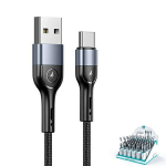 USAMS U55 2A USB-C punutud kaabel 1tk komplekti U55 must/must 1m SJ449ZJ01 (US-SJ449)