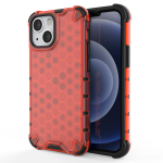 Hurtel Honeycomb Case armor cover with TPU Bumper for iPhone 13 mini red