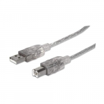 Manhattan USB kaabel A - B St/St 1,80 m hbedane