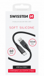 Swissten Pehme silikoondandekaabel USB / USB-C / 1,5m / 60W