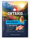 Ontario Sk koertele Tiskasvanutele, kik tud, monoproteiin, kalkun ja magus kartul, 2,25 kg