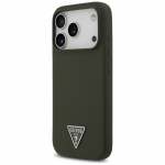 GUESS Etui Silikoonist Kolmnurklogo MagSafe iPhone'ile 17 Pro, khaki