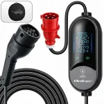 Qoltec Mobiliseeruv EV elektril laadija 2in1 Type 2 reguleerimisega | 7kW | 230V | CEE 32A | LED | 5m