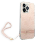 GUESS GUOHCP14LH4STP iPhone 14 Pro 6,1" roosa/hall karbikaitse 4G trkisega rihm