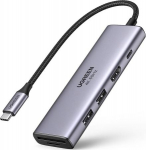 Ugreen 5in1 CM511 USB-C - 2x USB + HDMI + USB-C + TF/SD gray