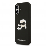 Karl Lagerfeld Silikoonkatte kahekordsete peakattega MagSafe iPhone'ile 17 / must