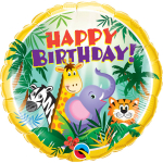 Folat Foil Balloon AND quot;Happy Birthday Jungle AND quot; 45cm