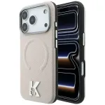 Case Karl Lagerfeld Grained Embossed Ring AND Kameo Logo MagSafe for iPhone 18 Pro Max/17 Pro Max beige