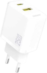 Dudao A26T GaN 25W USB-A/-C Valge