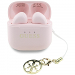 GUESS TWS krvaklapid Glossy Effect Printimine Klassikaline Logo AND Charmi roosa