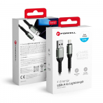 USB-kaabel A pistikust Lightning-pistikusse Forcell F-Energy 2,4A 12W Cafule, 1,2 m, must (C257)