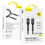 Blavec Raptor CRA-CC3BG05 andmelekut ja laadimiskaabel | USB-C kuni USB-C | PD | 60W | 0,5m | must, hall