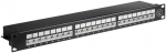 MicroConnect CAT6a 24 port 19"" Patch Panel, STP Shielded, black,