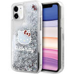 Hello Kitty HKHCN61LIKHET iPhone 11 / Xr 6.1" srebrny / hbedane kvakaane Liquid Glitter Charms Kitty Head