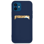 Hurtel Card Case Silicone Wallet Wallet With Card Slot Documents For Xiaomi Redmi Note 10 5G / Poco M3 Pro Navy Blue
