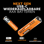 Xtorm taastlaetavad AAA-patareid, USB-C, 4-riistik