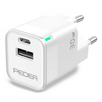 PEDEA Dual Mini Reiselader 30W Valge