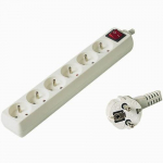 PremiumCord PP6K-02 toitejuhe 2 m, 6 pistikupesa(t), valge