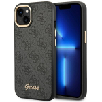 GUESS GUHCP14MHG4SHK iPhone 14 Plus / 15 Plus 6.7" tarny/must kva korpus 4G Vintage Gold Logo