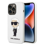 Karl Lagerfeld KLHCP14LSNIKBCH iPhone 14 Pro 6,1" kvakaane biay/valge Silikoonist Ikonik