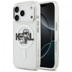 Karl Lagerfeld Etui IML Glitter Karl AND Choupette Sketch Logo MagSafe iPhone'ile 17 Pro lbipaistev
