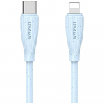 USAMS Kaabel Green Series SJ717 30W USB-C Lightning 1m sinine