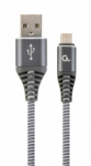 Gembird USB mees - Micro USB mees Premium villasdud 2m Space Grey/White