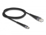 Delock 81121 USB-kaabel USB 2.0 1 m USB A USB-C, antratsiit, must