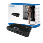 Logilink Toiteallikaga USB 2.0 nelja-porti ssteem, must