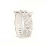 Riff Laser carved Silicone strap AND quot; Butterfly AND quot; for Apple iWach series 42 /44 /45 /49 mm Creme