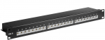 MicroConnect CAT6 24 port 19"" Patch Panel, STP Shielded, Black