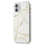 GUESS GUHCP12SPCUCHWH iPhone 12 mini 5,4" biay/white hardcase Kuldne keti kollektsioon