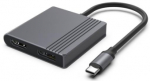Gembird USB-CHDMI + DP-adapter 4K 60Hz, must 18 cm
