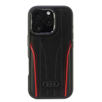 Audi Ehtne nahk MagSafe iPhone 16 Pro 6.3" czarno-czerwony/mustapunane kvakott AU-TPUPCMIP16P-R8/D3-RD