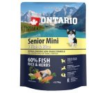Ontario Kuivtoit koertele Dog Senior Mini Kala ja Riis, 0,75 kg