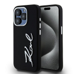 Karl Lagerfeld KLHCP15LSCMSMVK iPhone 15 Pro 6.1" tarna/must hardcase Silikoonist metallist Script Logo