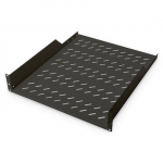 Digitus | Fixed Shelf for Racks | DN-19 TRAY-2-55-SW | Black | The shelves for fixed mounting can be installed easy on the two front 483 mm (19) profile rails of your 483 mm (19) network- or server cabinet. Due to their stable, perforated steel sheet ...