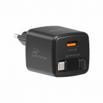 Swissten SlideCHARGE laadija GaN 45W USB-A 18W koos sisutavaga USB-C kaabliga 0,75 m must