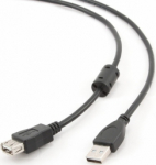 Gembird USB kabel 1.8m, must, mees-emale, naine-mees