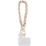 GUESS hand strap GUOUCHSAMC4P (Saffiano Chain Strap 4G Charm) pink