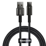 Baseus Tungsten Gold USB-A kuni USB-C kaabel 480Mb/s 100W 1m must (CAWJ000001) - OUTLET