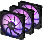 Blackstorm Luna UF120 ARGB PWM tagurpidi tuuletuspakett, must, 120 mm, 3 tkki (UF-B-REV-3PACK)