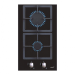 CATA | Hob | SCI 3002 BK | Gas on glass | Number of burners/cooking zones 2 | Rotary knobs | Black