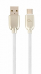 Gembird USB mees - USB C mees Premium kummipuu 2m Valge