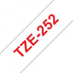 BROTHER Tape cassette with white and red label, 24mm, TZE252