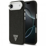 GUESS Etui Glitter Kolmnurklogo MagSafe iPhone'ile 17 Air, must