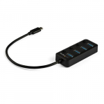 StarTech.com 4 USB-C porti hub - USB-C 4x USB 3.0 tpi A porti muunduriga eraldiseid portidega sisse- / vlja-seadistamise vimalusega - 5 Gbps kiirusega USB 3.1/3.2 Gen 1 - USB bussienergia - Kepra - 25 cm pikk kinnituskaabeliga